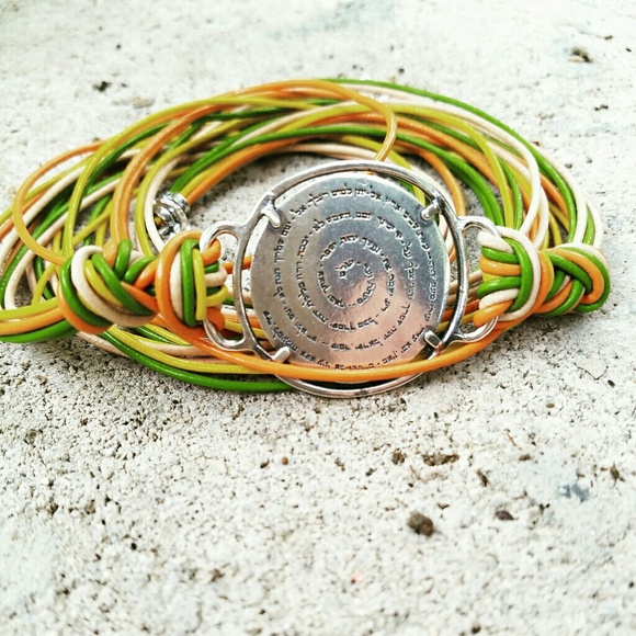 Psalm 121 Sterling Silver Leather wrap Bracelet - Picture 2 of 2